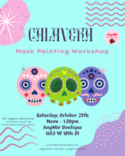 Load image into Gallery viewer, Calavera Mask Painting Workshop
