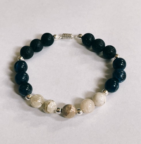 Sodalite Moonstone Volcanic Rock bracelet