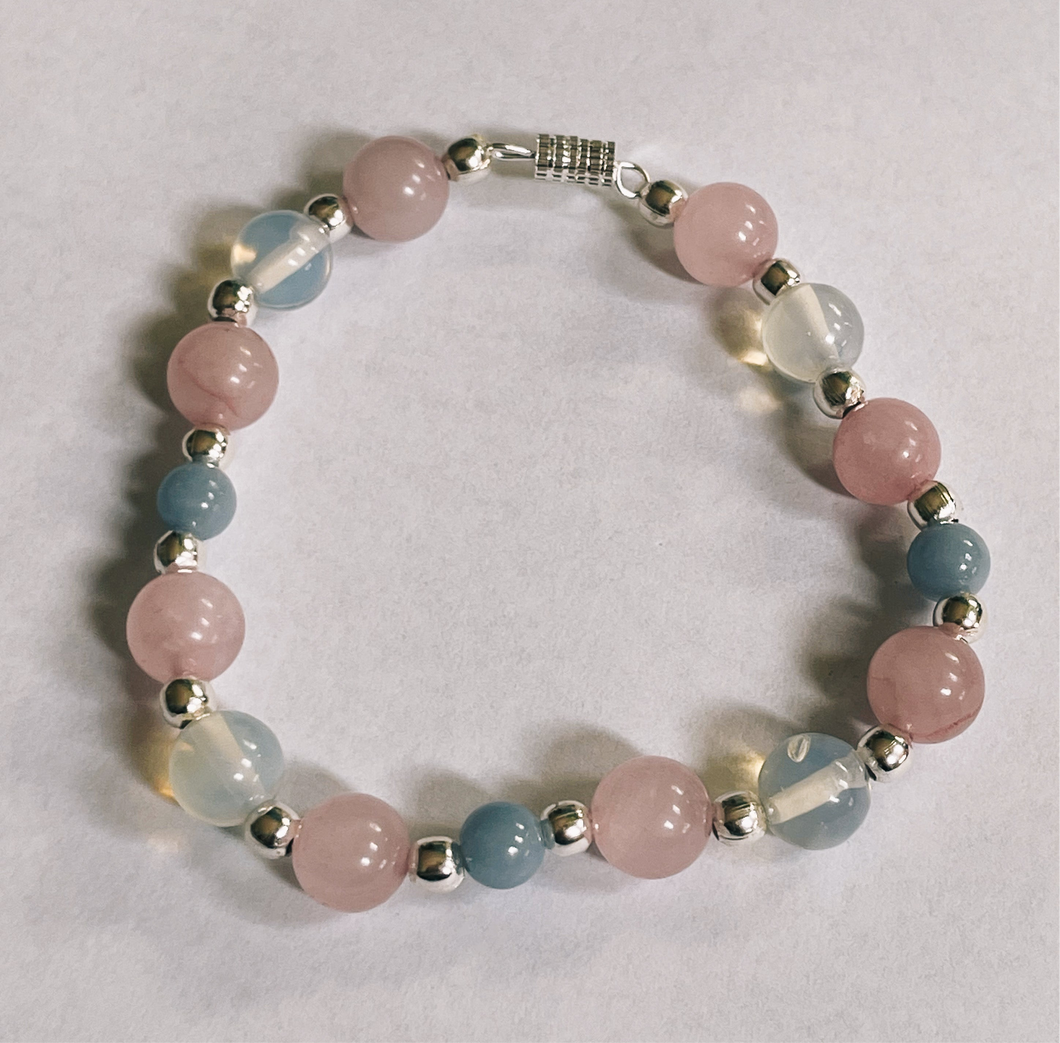 Rose Quartz Opalite Angelite bracelet