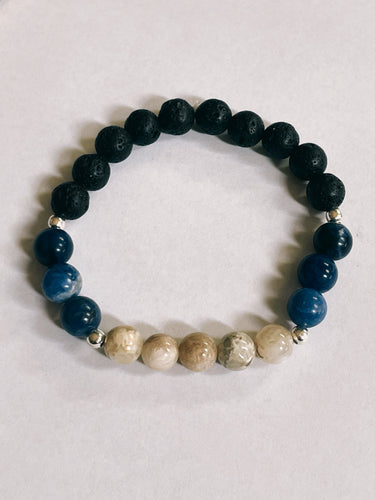 Sodalite Moonstone Volcanic Rock bracelet