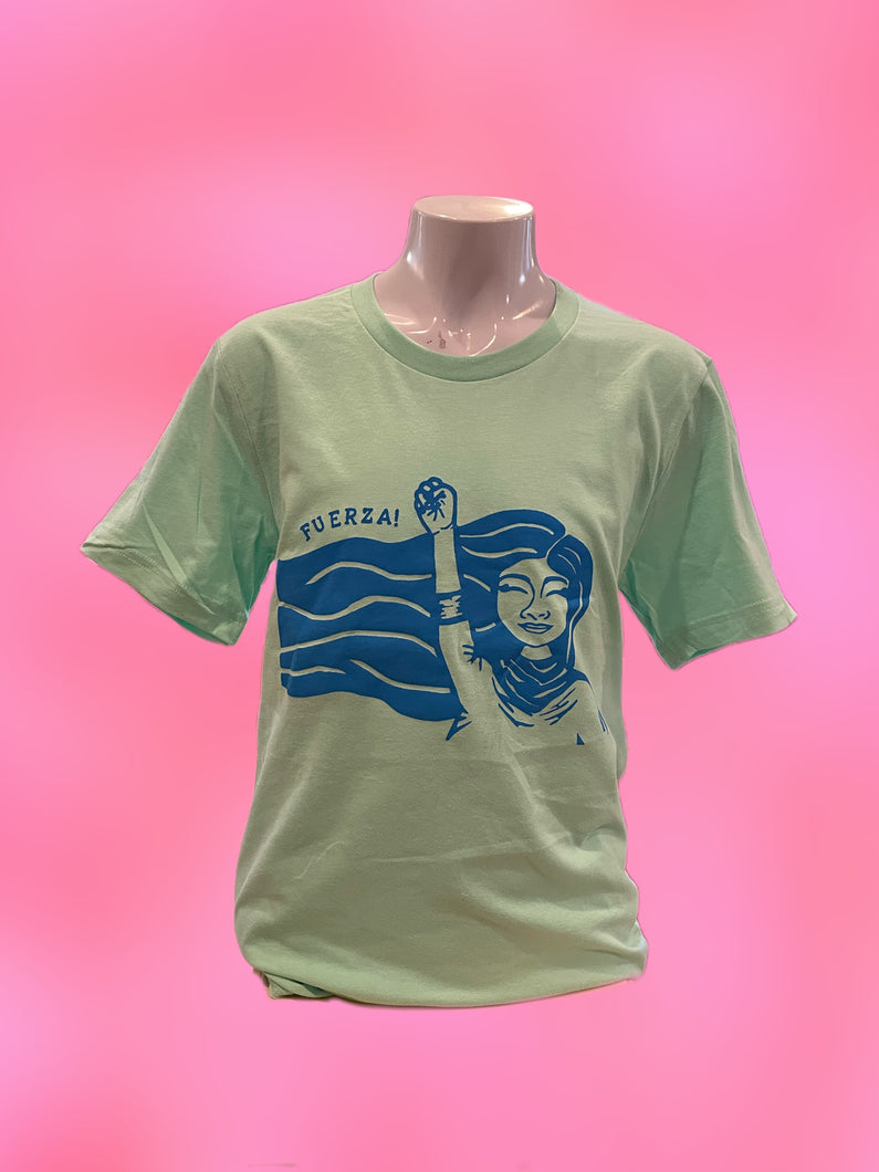 Fuerza T - light Green w Blue ink