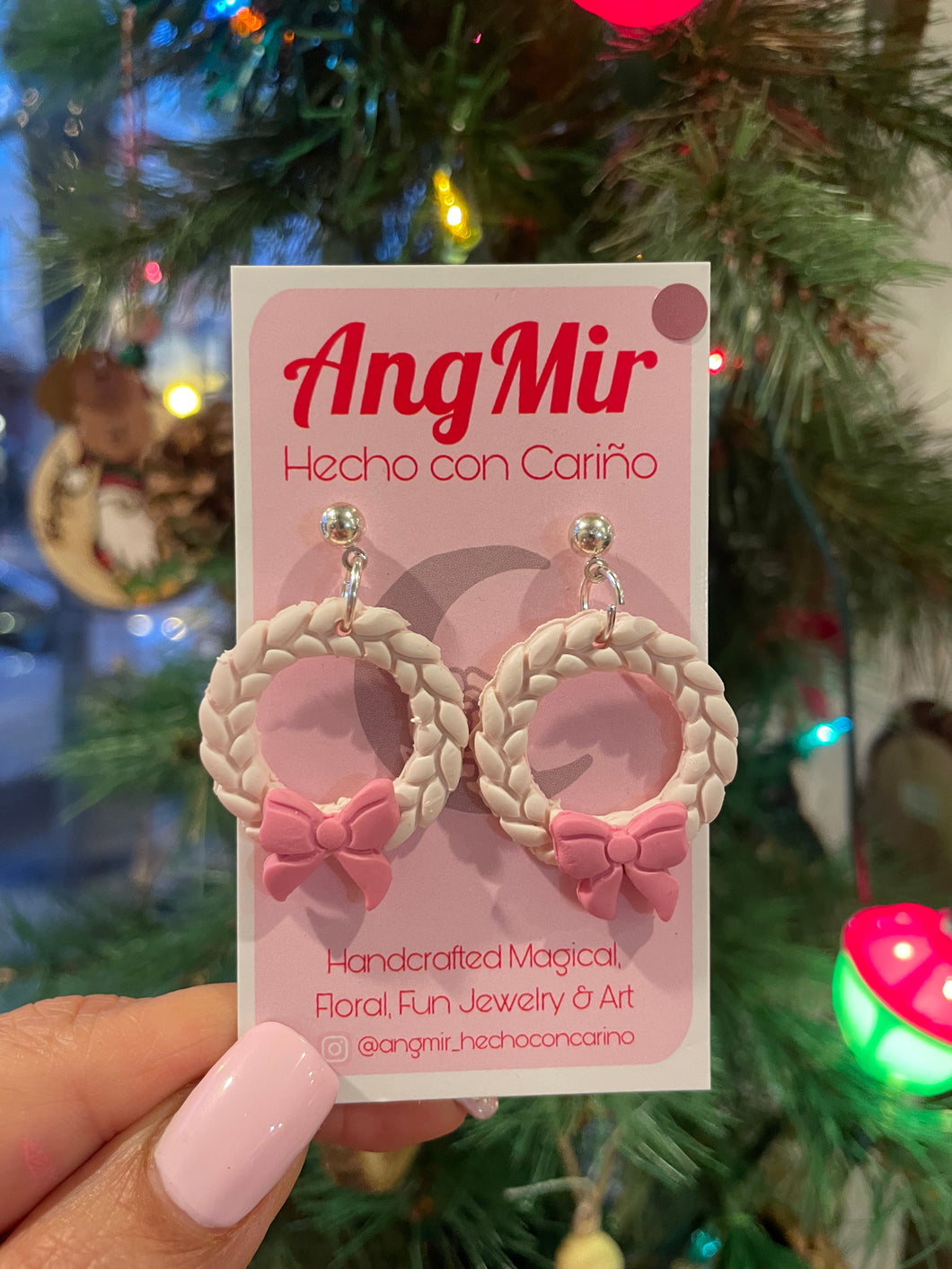 Pink Wreath earrings